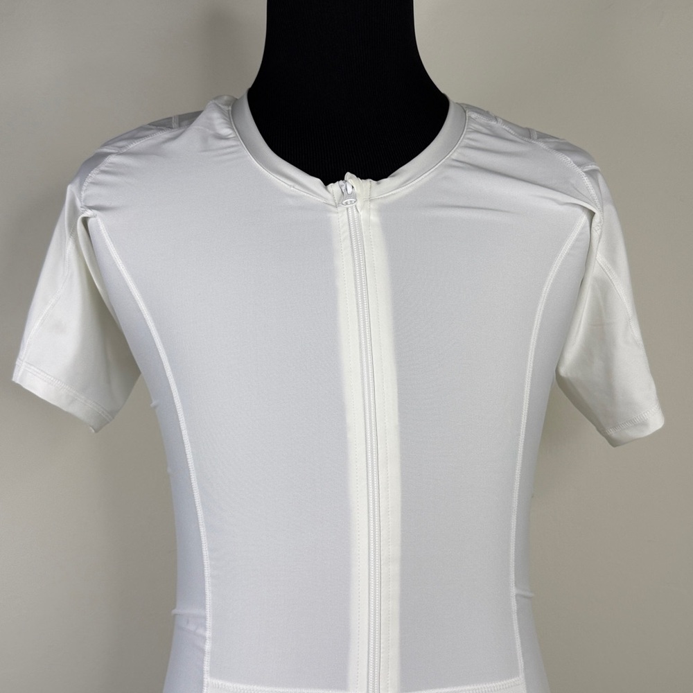 ALIGNMED Men’s White Postural Fitness Short Sleeve Zip-Up Top L - Picture 3 of 11